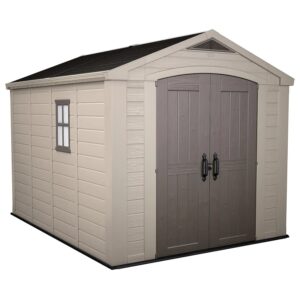 12817718-1314895623388619.jpg Keter 8’x11′ Factor Heavy Duty Plastic Garden Shed – Beige