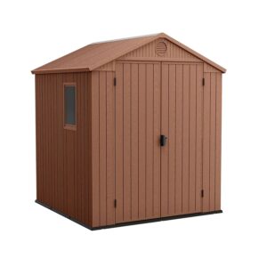 13492315-1084929563691456.jpg Keter Darwin 6x6 ft Apex 2 door Shed with floor & 1 window (Base included)