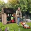 Keter Store It Out Midi Beige & brown Wood effect Plastic Garden storage box 880L
