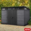 CORTINA-1-1.jpg Keter Artisan 7x11 ft Pent Dark-Grey Plastic 2 door Shed with floor & 1 window