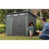 Keter 9’x 7′ Cortina Heavy Duty Plastic Pent Shed – Green
