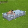 Bestway Steel Pro Rectangle Above Ground Pool, Leaf Design, 12ft Swimming Pool