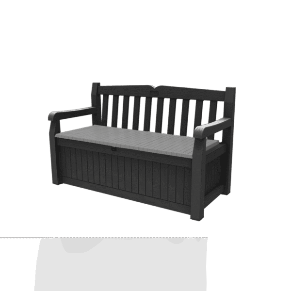 Keter Eden 265L Plastic Storage Bench – Dark Grey