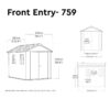 FRONT2-1.jpg Keter 7.5’x9′ Newton Plus Front Entry Plastic Shed – Dark Grey
