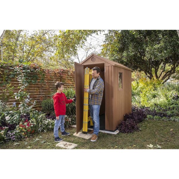 KETER-DARWIN-4.jpg Keter 4’x6′ Darwin Heavy Duty Plastic Garden Shed – Brown