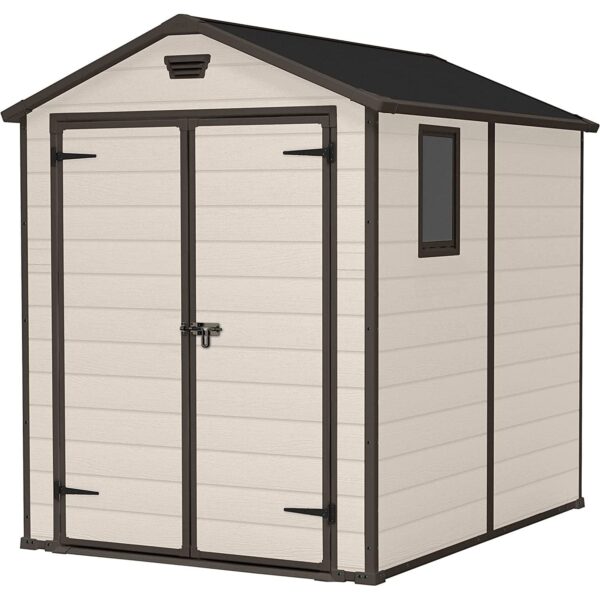 KETER-MANOR-68-1.jpg Keter 6′ x 8′ Manor Plastic Garden Storage Shed – Beige