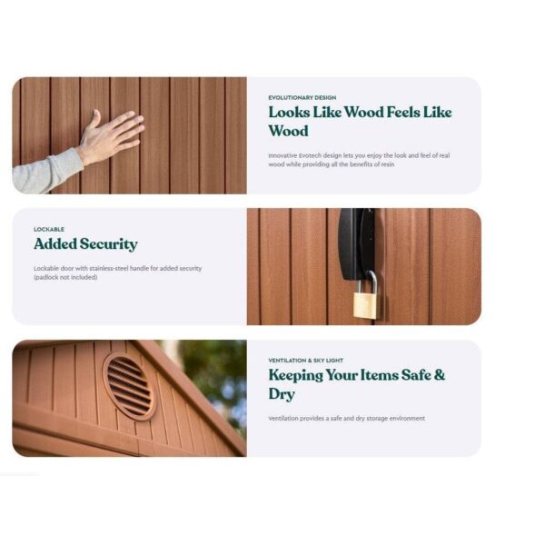 KETER-WOOD.jpg Keter 4’x6′ Darwin Heavy Duty Plastic Garden Shed – Brown