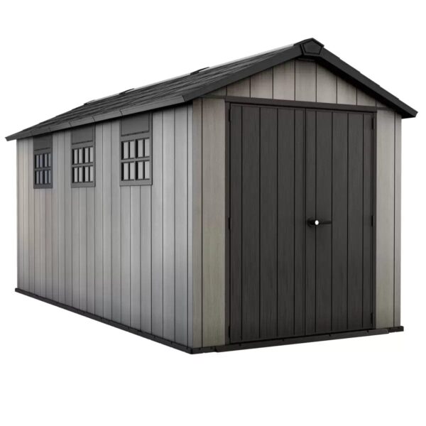 Keter-7.5-x-15-Oakland-Heavy-Duty-Plastic-Shed-Grey-1.jpg Keter 7.5′ x 15′ Oakland Heavy Duty Plastic Shed – Grey