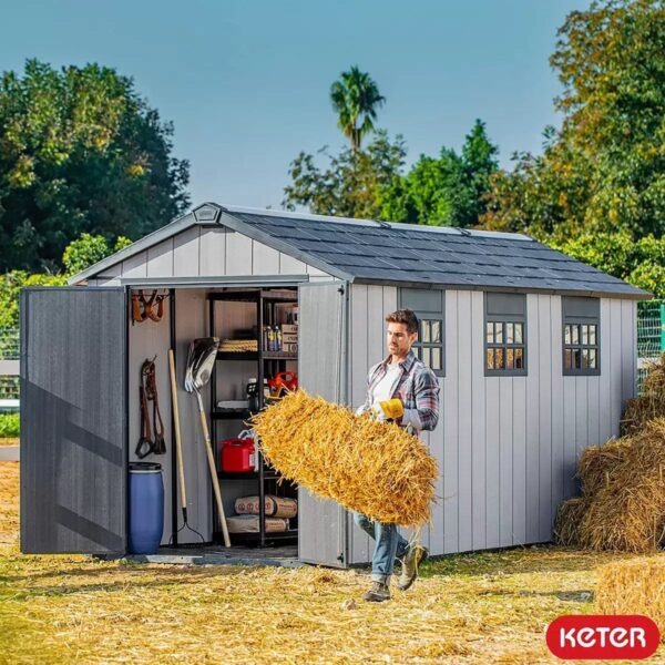 Keter-7.5-x-15-Oakland-Heavy-Duty-Plastic-Shed-Grey2.jpg Keter 7.5′ x 15′ Oakland Heavy Duty Plastic Shed – Grey