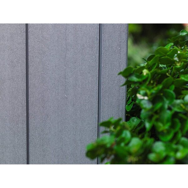 Keter-Artisan-Pent-Outdoor-Garden-Storage-Shed-11x7-3.jpg Keter Artisan 7x11 ft Pent Grey Plastic 2 door Shed with floor & 1 window