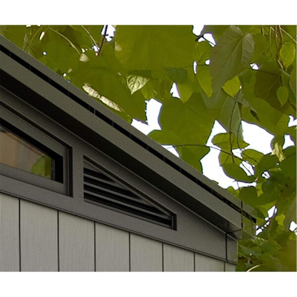 Keter-Artisan-Pent-Outdoor-Garden-Storage-Shed-11x7-5.jpg Keter Artisan 7x11 ft Pent Grey Plastic 2 door Shed with floor & 1 window