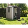 Keter 4’x6′ Factor Heavy Duty Plastic Garden Shed – Beige