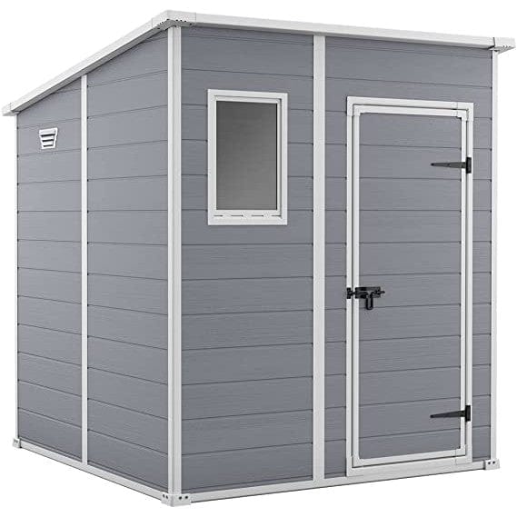 MANOR-66-GREY-2.jpg Keter 6′ x 6′ Manor Plastic Pent Garden Storage Shed – Grey