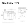 NEWTON-L-SIDE-1-1.jpg Keter 11’x7.5′ Newton Plus Side Entry Plastic Shed – Dark Grey
