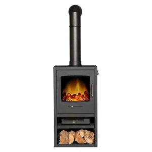 imgi_12_adam-bergen-xl-electric-stove-in-charcoal-grey-with-tall-angled-stove-pipe-in-black~5056126243383_07c_MP Adam Bergen XL Electric Stove in Charcoal Grey with Tall Angled Stove Pipe in Black