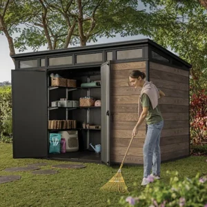 imgi_19_keter-signature-7x11-ft-pent-walnut-plastic-2-door-shed-with-floor-8-windows~7290112638830_01i_bq Keter Signature 7x11 ft Pent Walnut Plastic 2 door Shed with floor & 8 windows