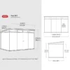 Keter Signature 7x11 ft Pent Walnut Plastic 2 door Shed with floor & 8 windows