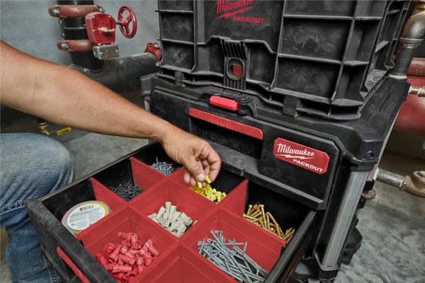 Milwaukee PACKOUT 2 Drawer Tool Box Organiser Stackable Tool Storage 4932472129